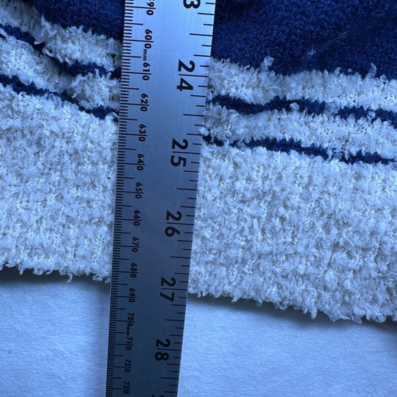 B Duck Teens Fuzzy Cardigan Sweater Cream Blue Varsity Y2K Graphic Size Medium - Picture 9 of 16